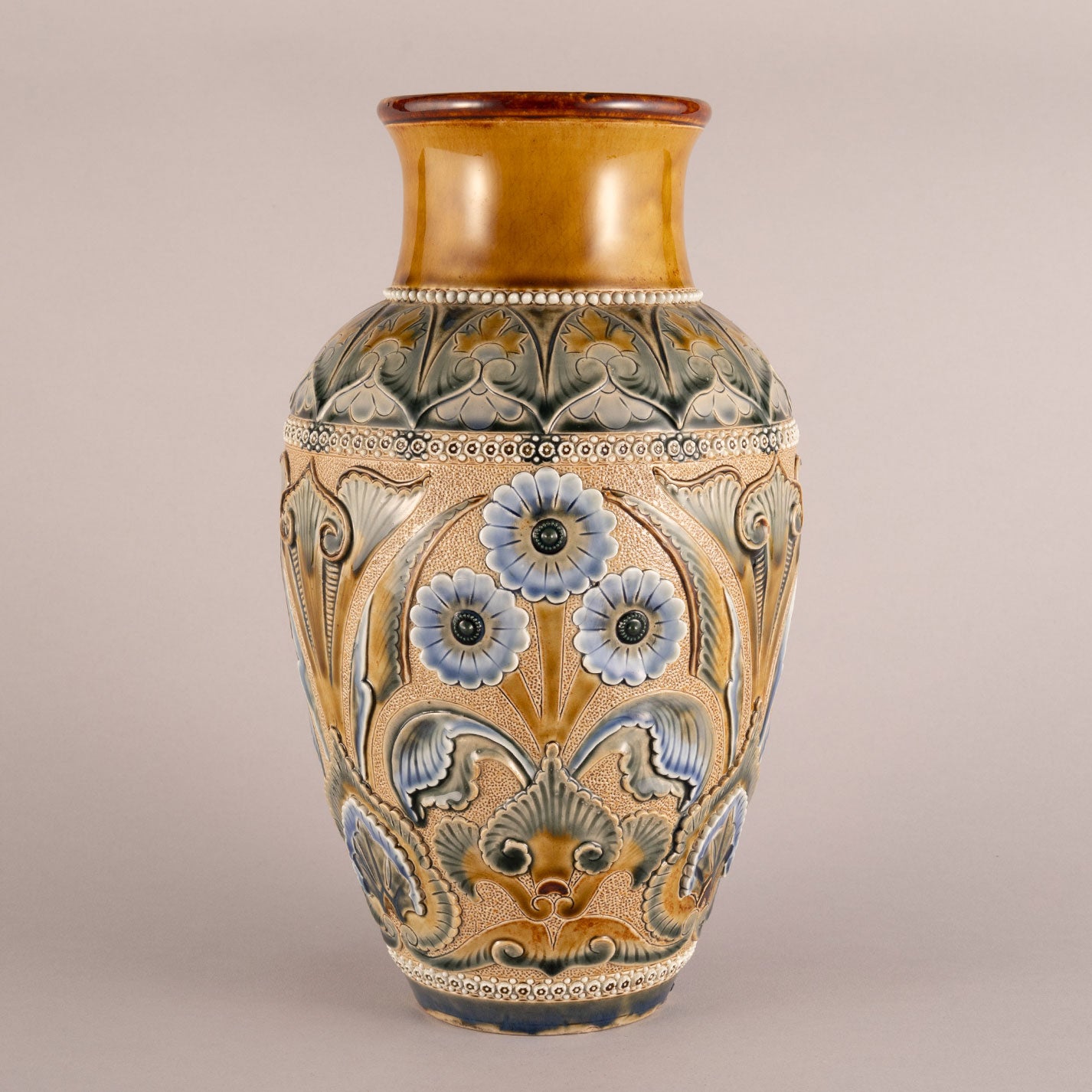 Doulton Lambeth "Flower Vase with Flower Pattern"