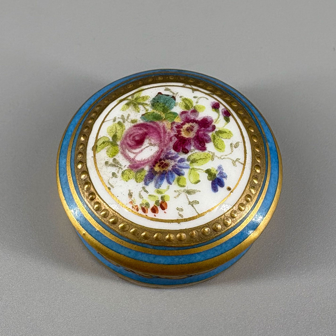 Floral Pattern & Gold Tea Caddy