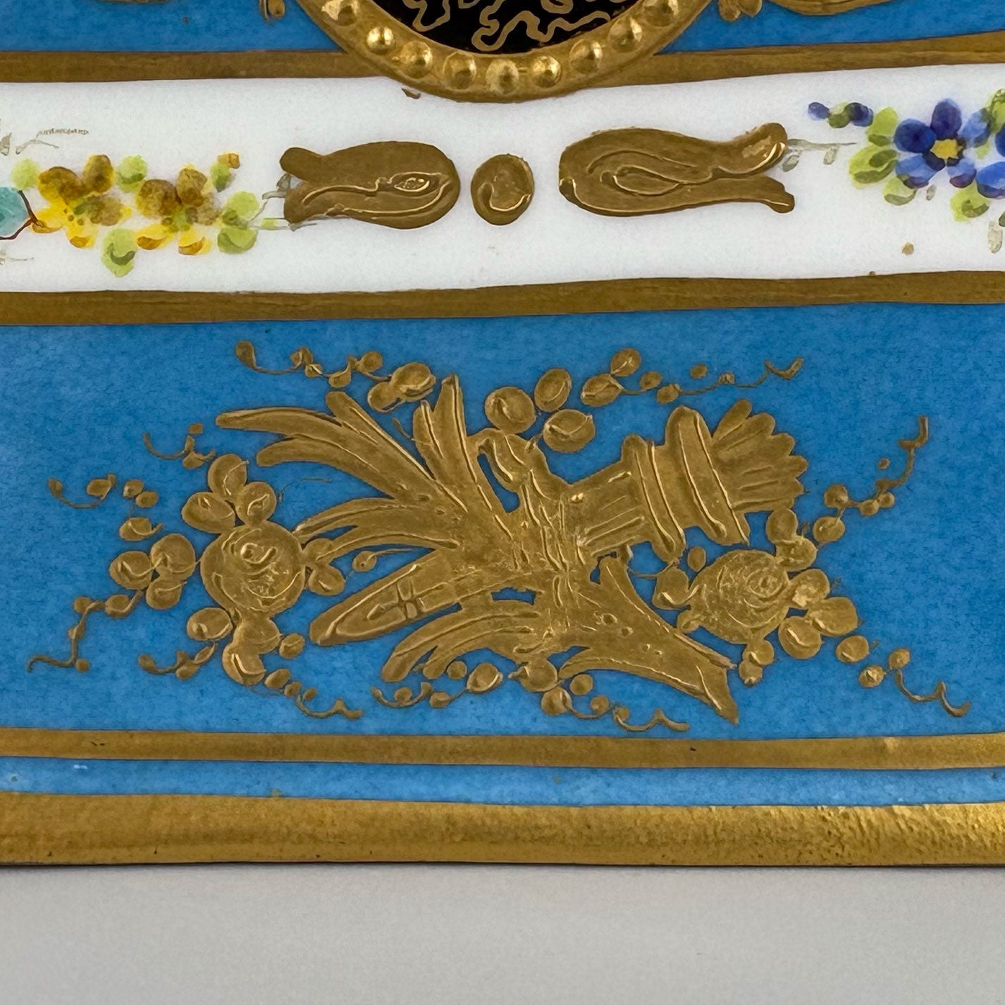 Floral Pattern & Gold Tea Caddy