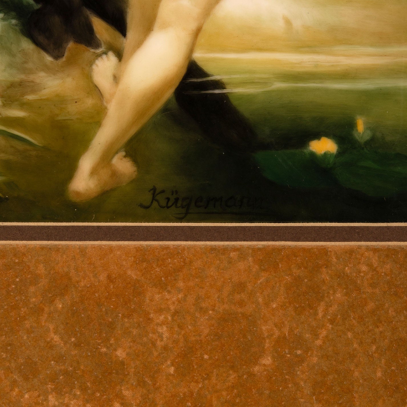 Nymphs and Satyr (ceramic plate image )