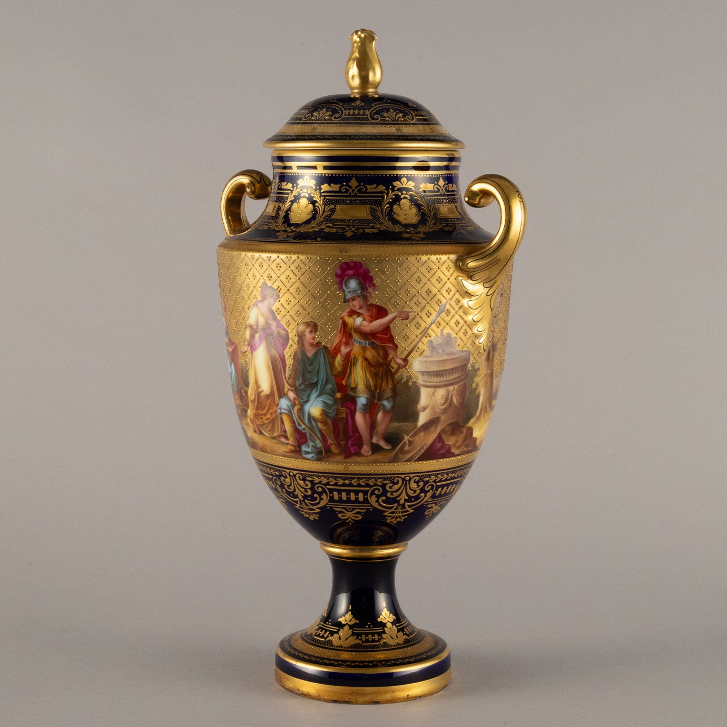 Vienna Style "Cobalt Gild Decorated Vase"