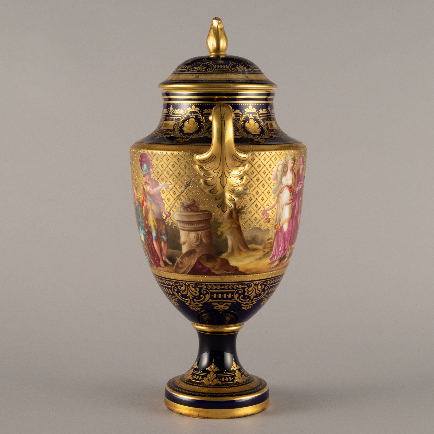 Vienna Style "Cobalt Gild Decorated Vase"