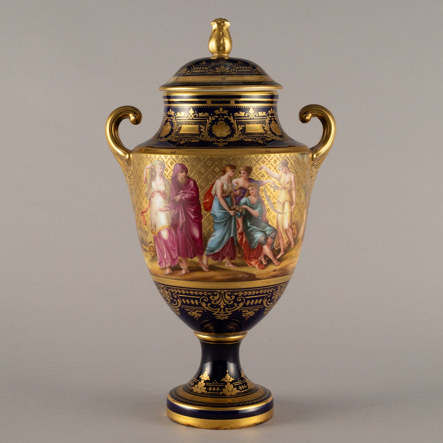 Vienna Style "Cobalt Gild Decorated Vase"