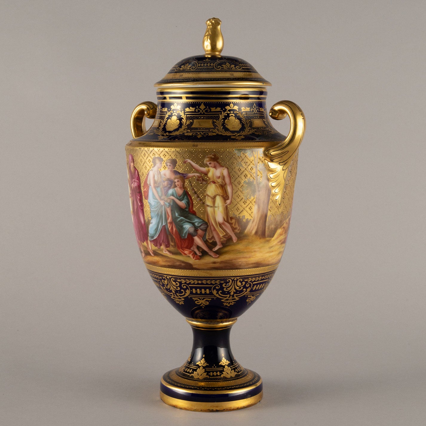 Vienna Style "Cobalt Gild Decorated Vase"