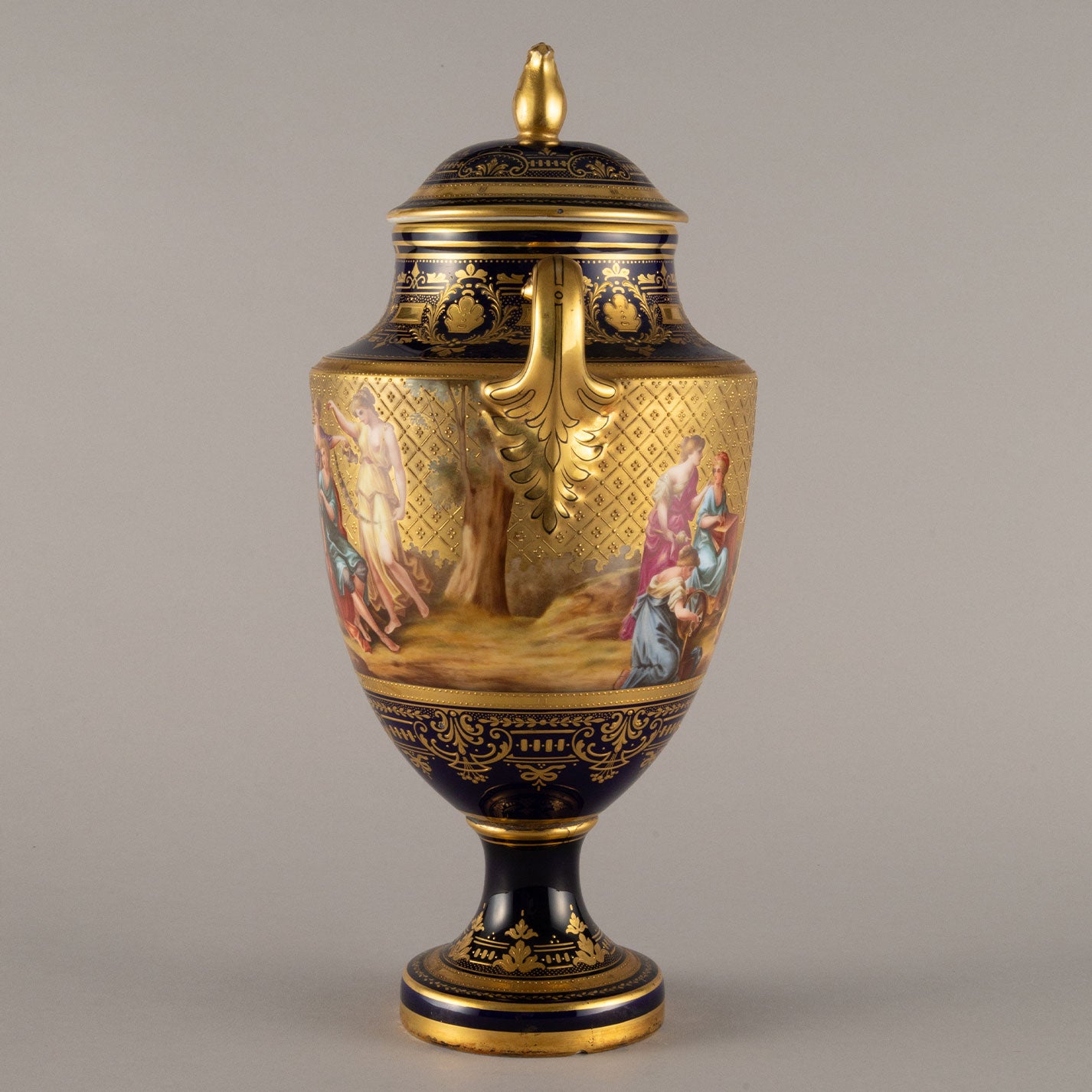 Vienna Style "Cobalt Gild Decorated Vase"