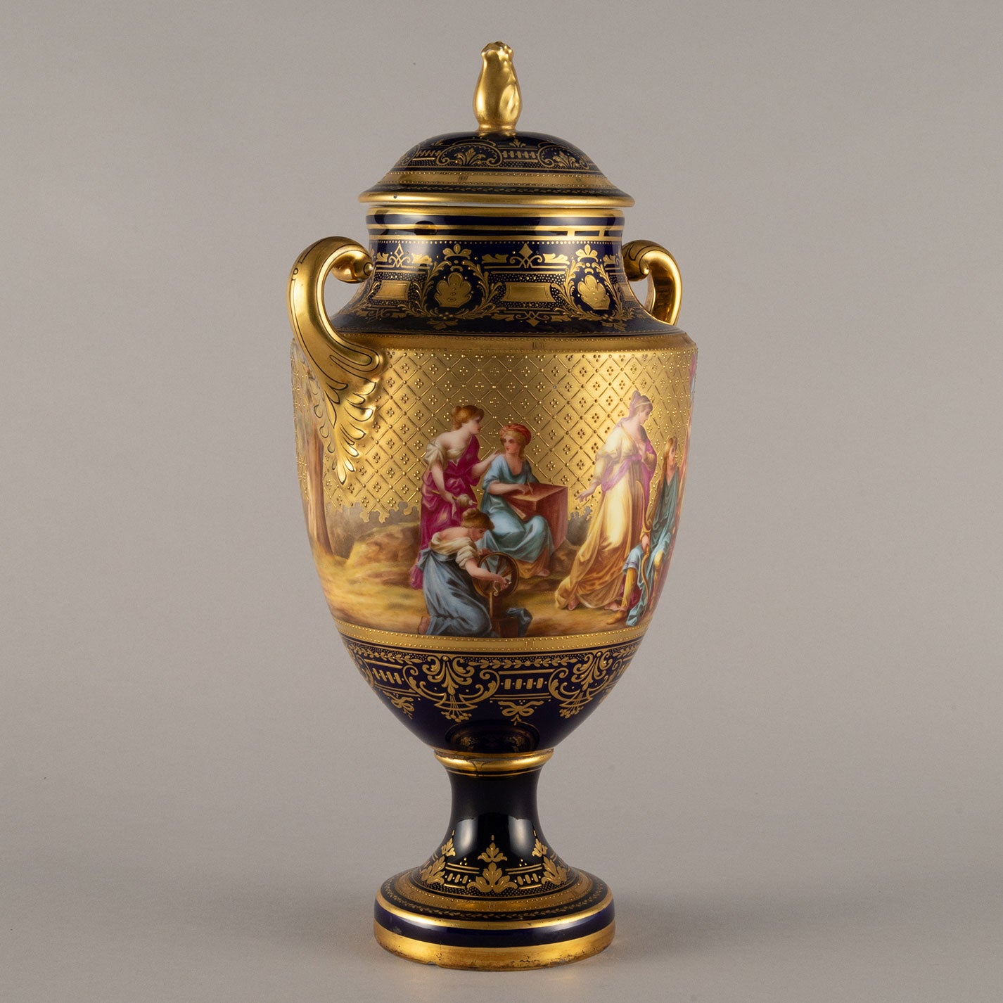 Vienna Style "Cobalt Gild Decorated Vase"