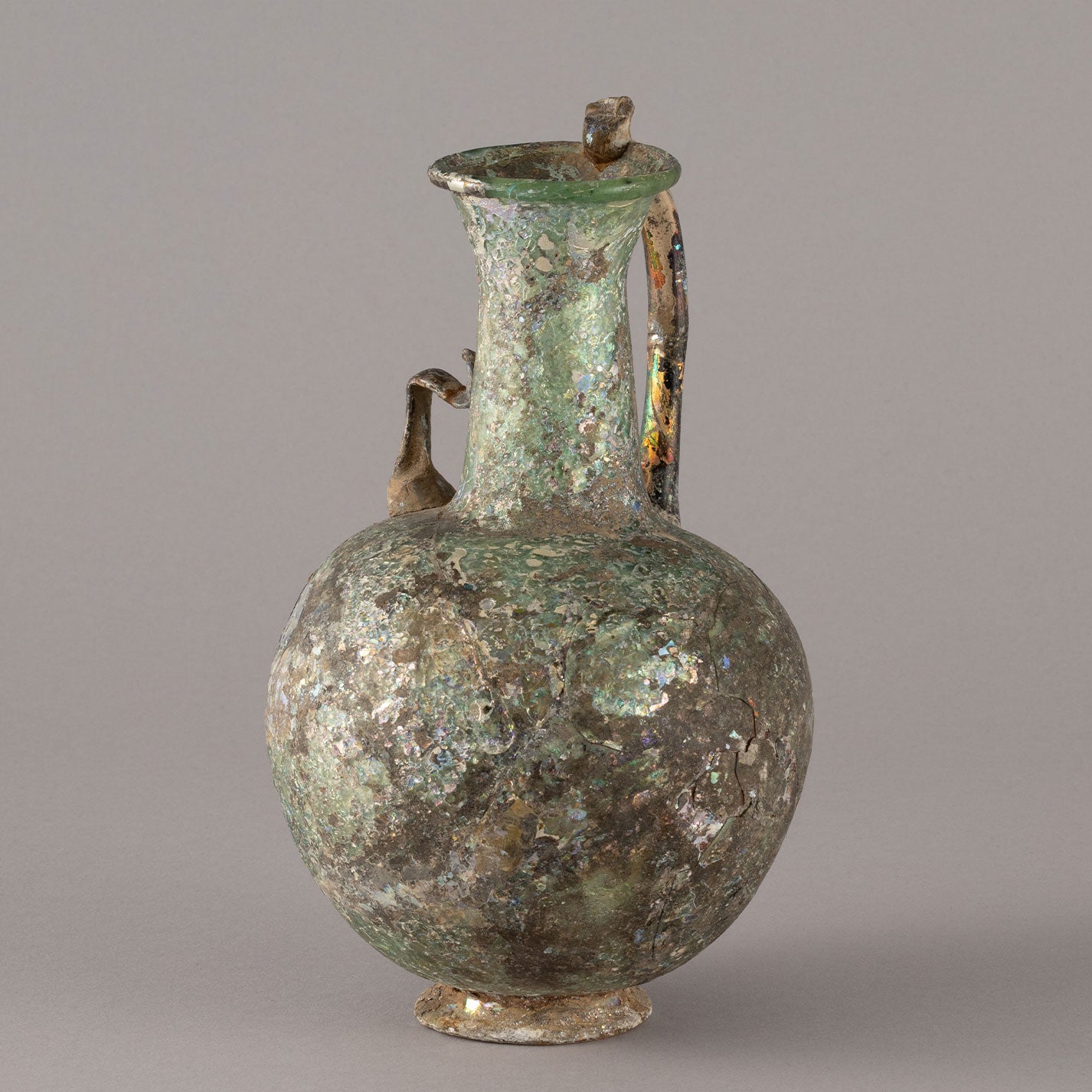 Roman glass handled ewer