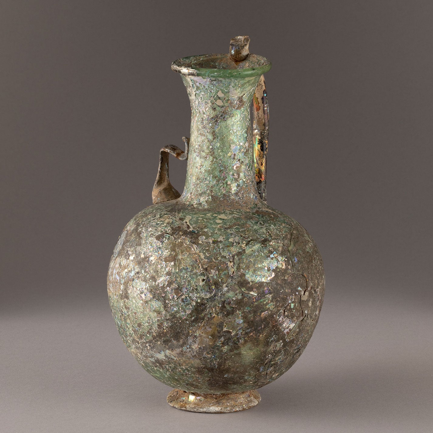 Roman glass handled ewer