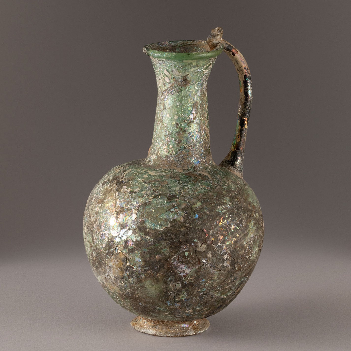 Roman glass handled ewer