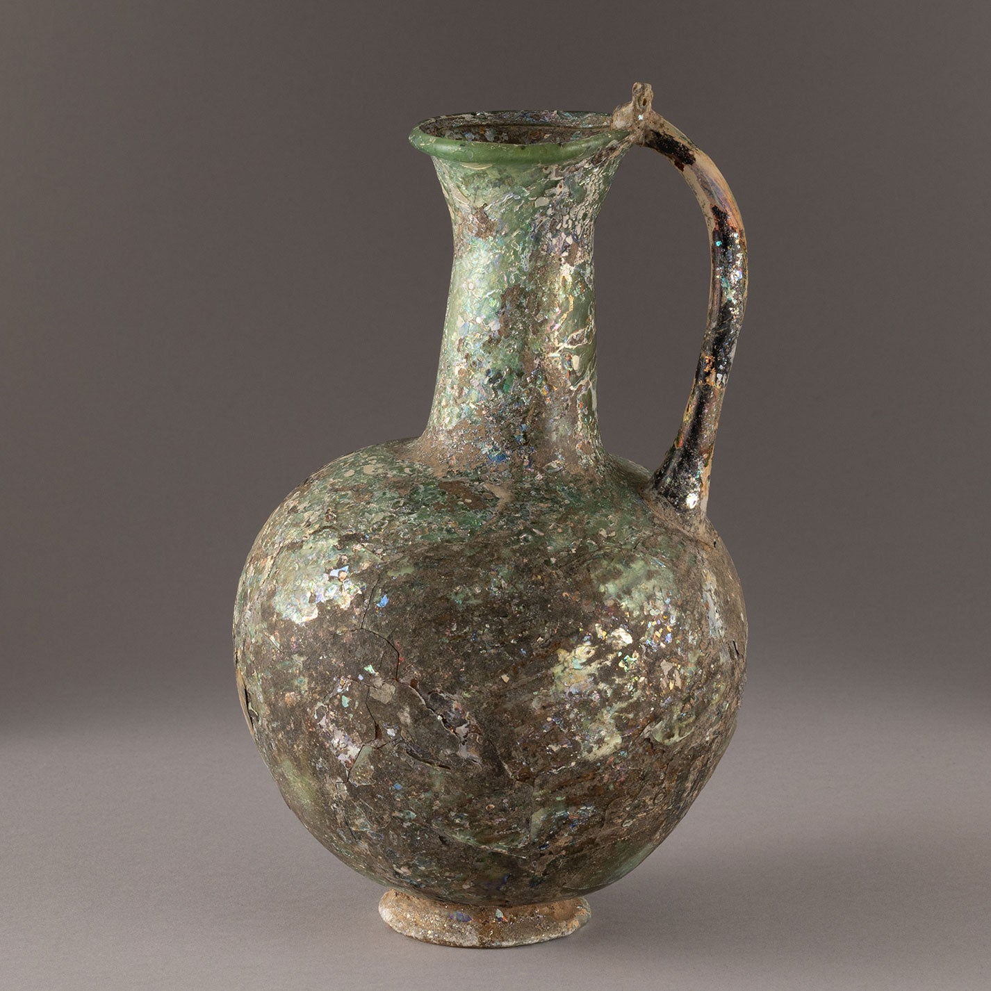 Roman glass handled ewer