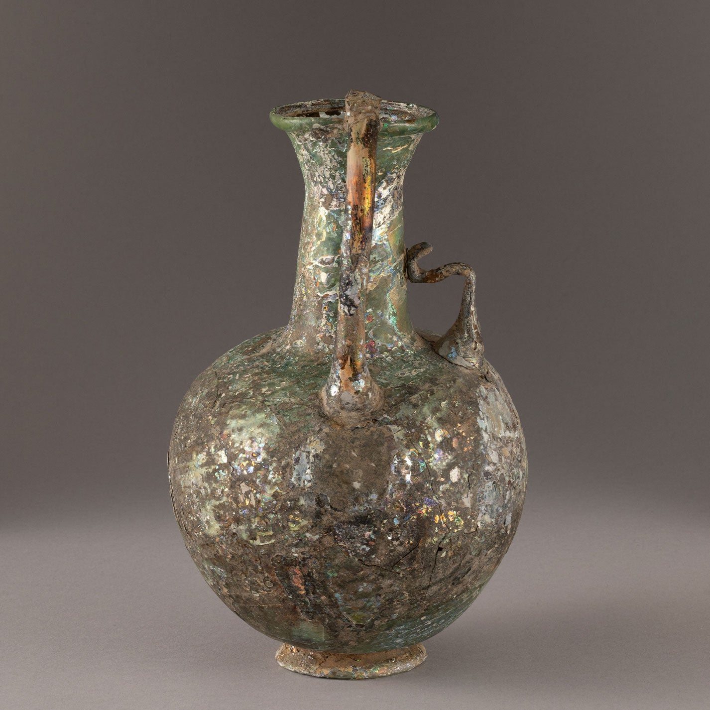 Roman glass handled ewer