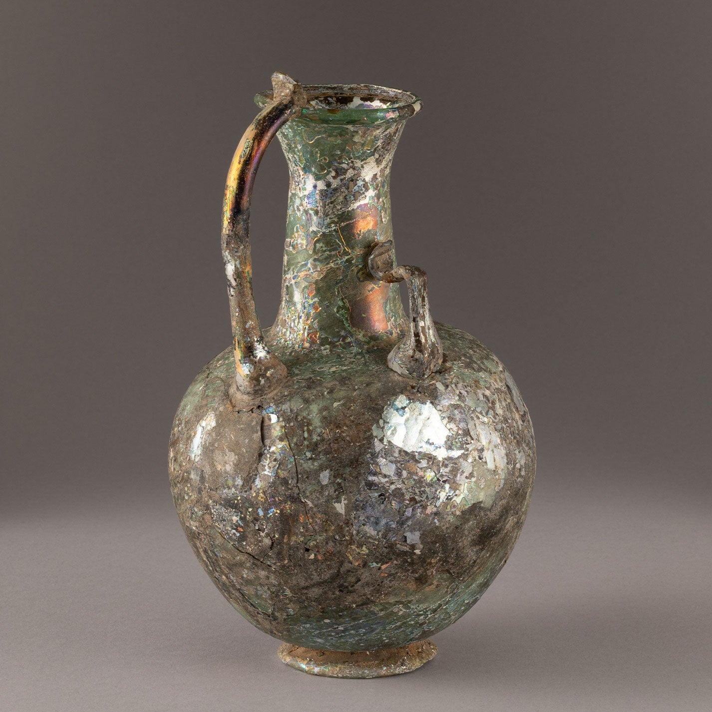 Roman glass handled ewer
