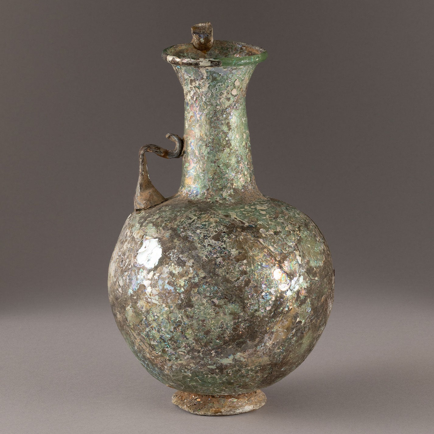 Roman glass handled ewer