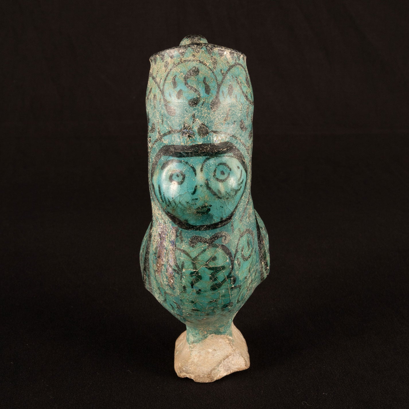 Persia "Blue glazed, silvered, Bird type pitcher"