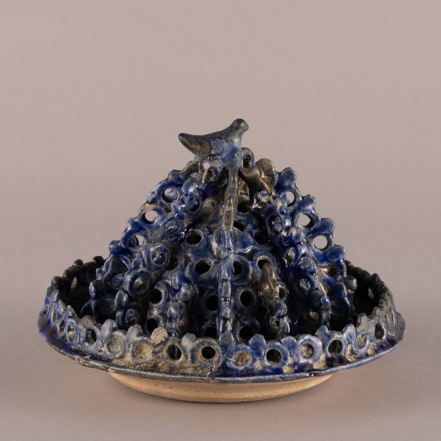 Persia Kashan "A lapis Lazuli glazed openwork incense burner"