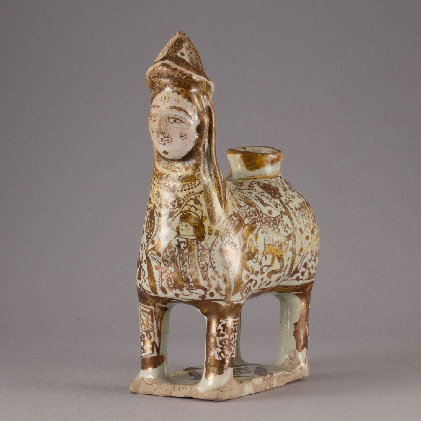 Persia “Luster Painted pitcher Human face beast shape”figure