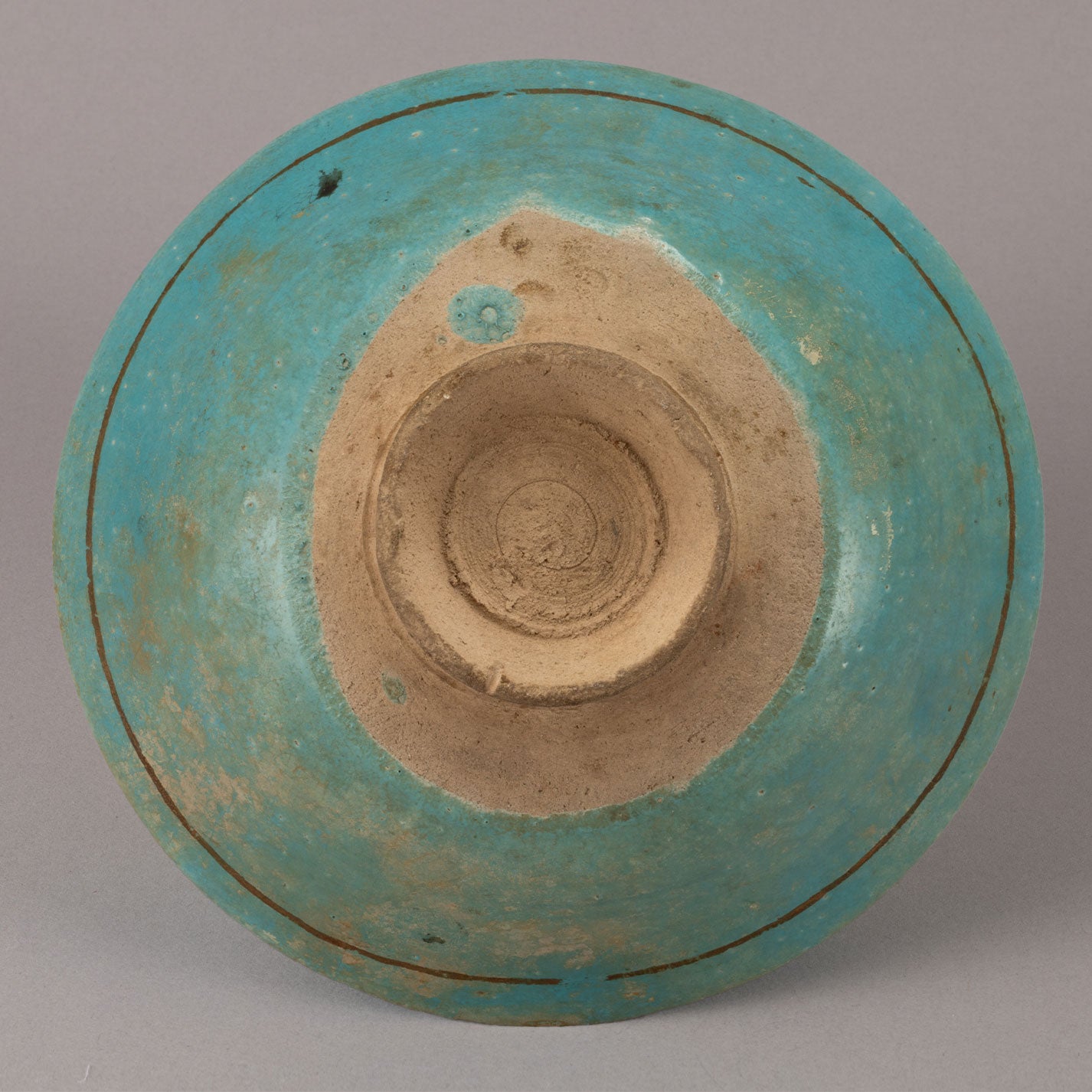 Kashan "Blue glazed with Gilt monster design bowl"