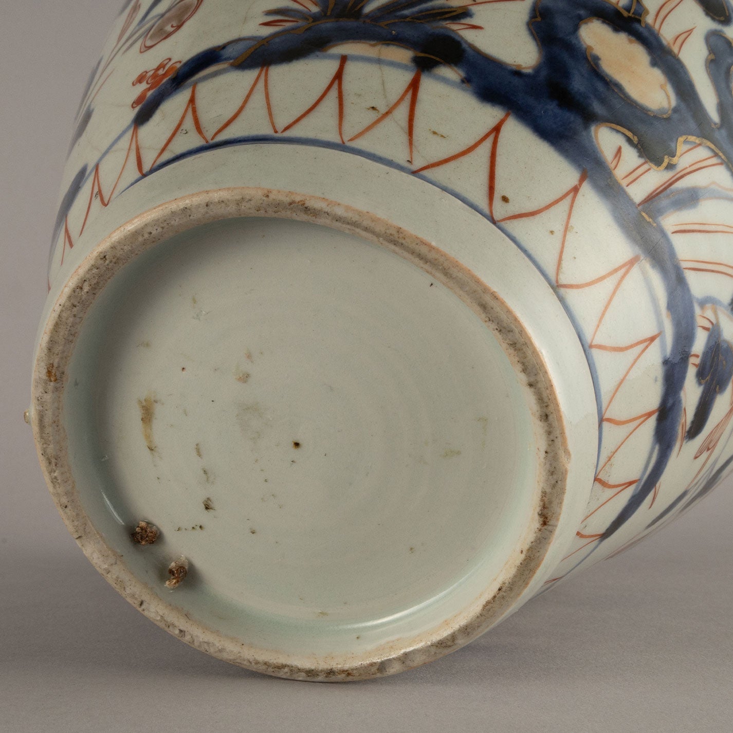 古伊万里染錦花鳥文壺