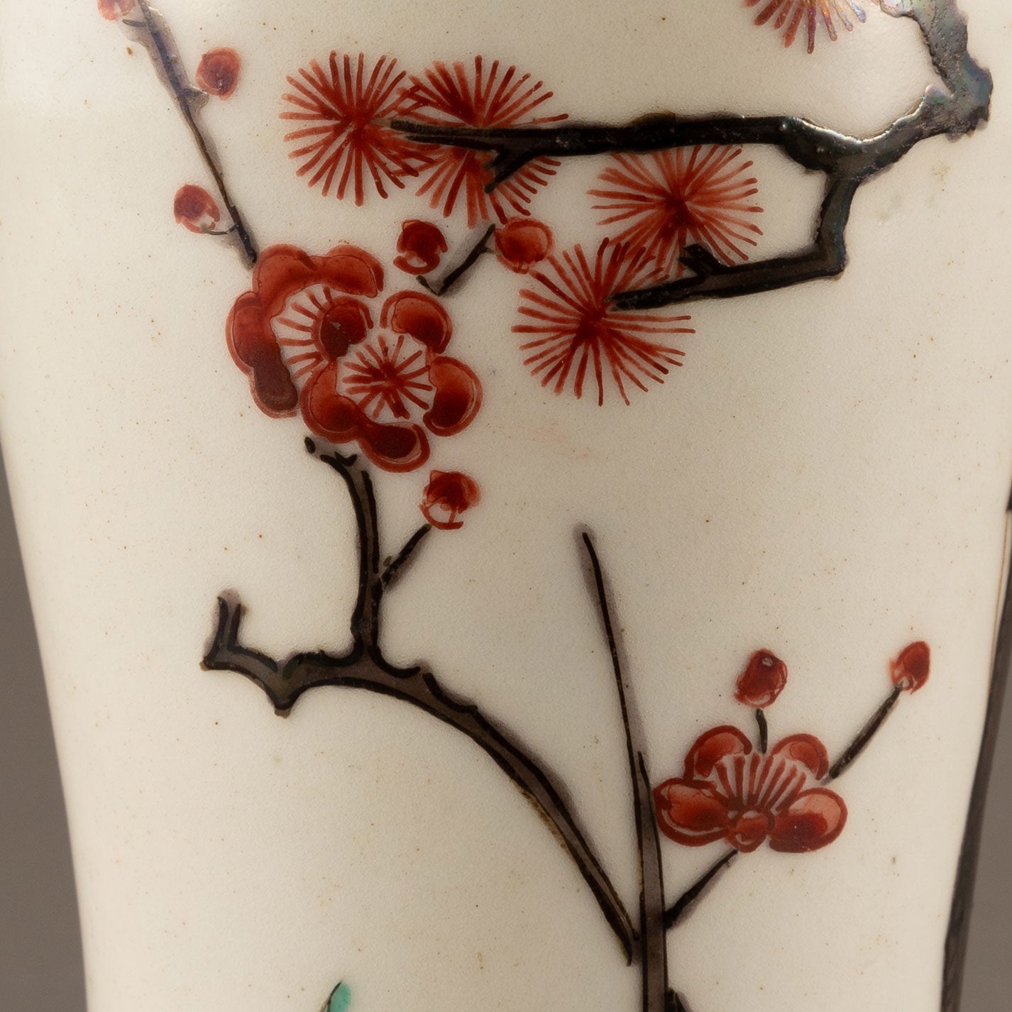 古九谷彩繪青花松竹梅紋酒壺(一對)