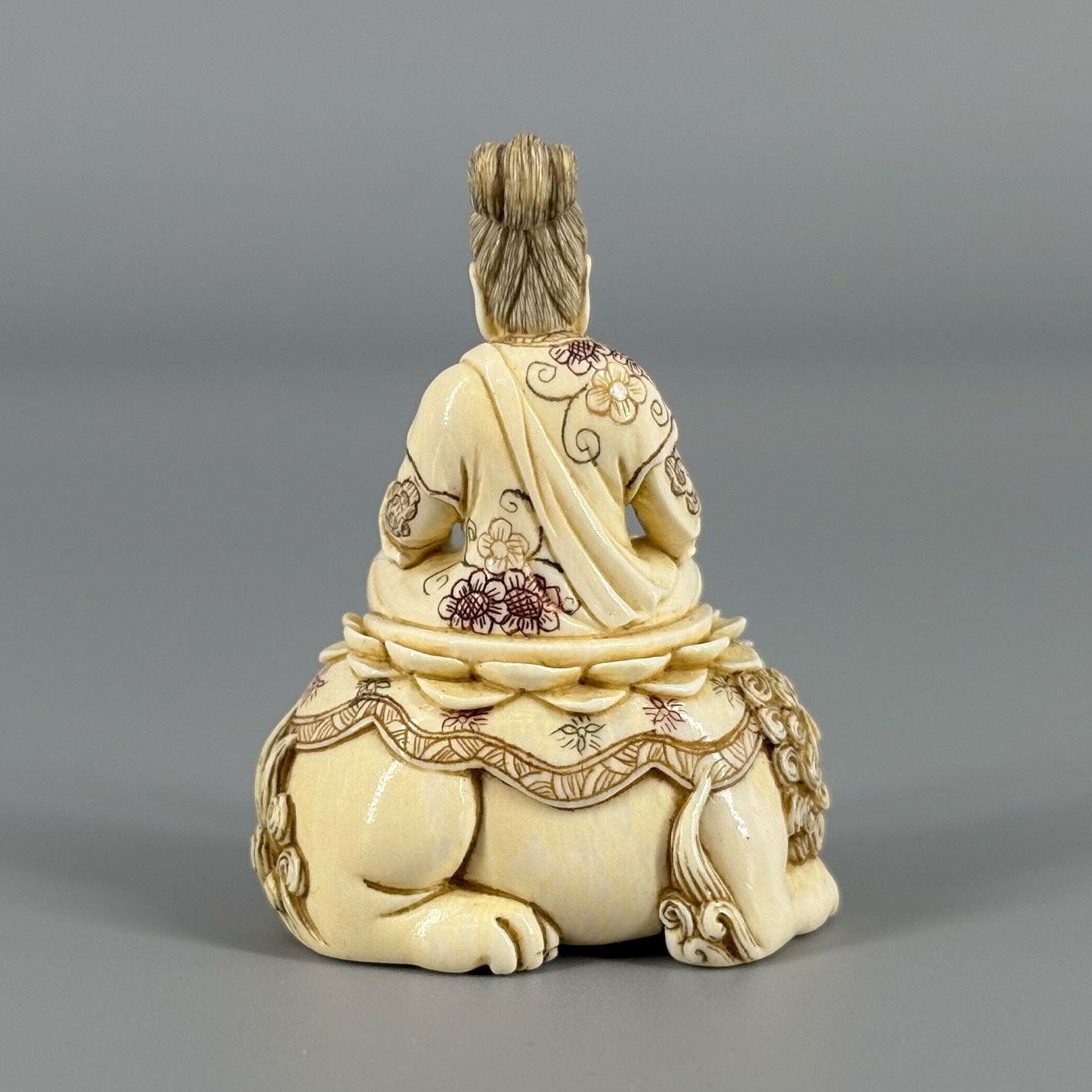 Ivory Netsuke Manjusri Bodhisattva