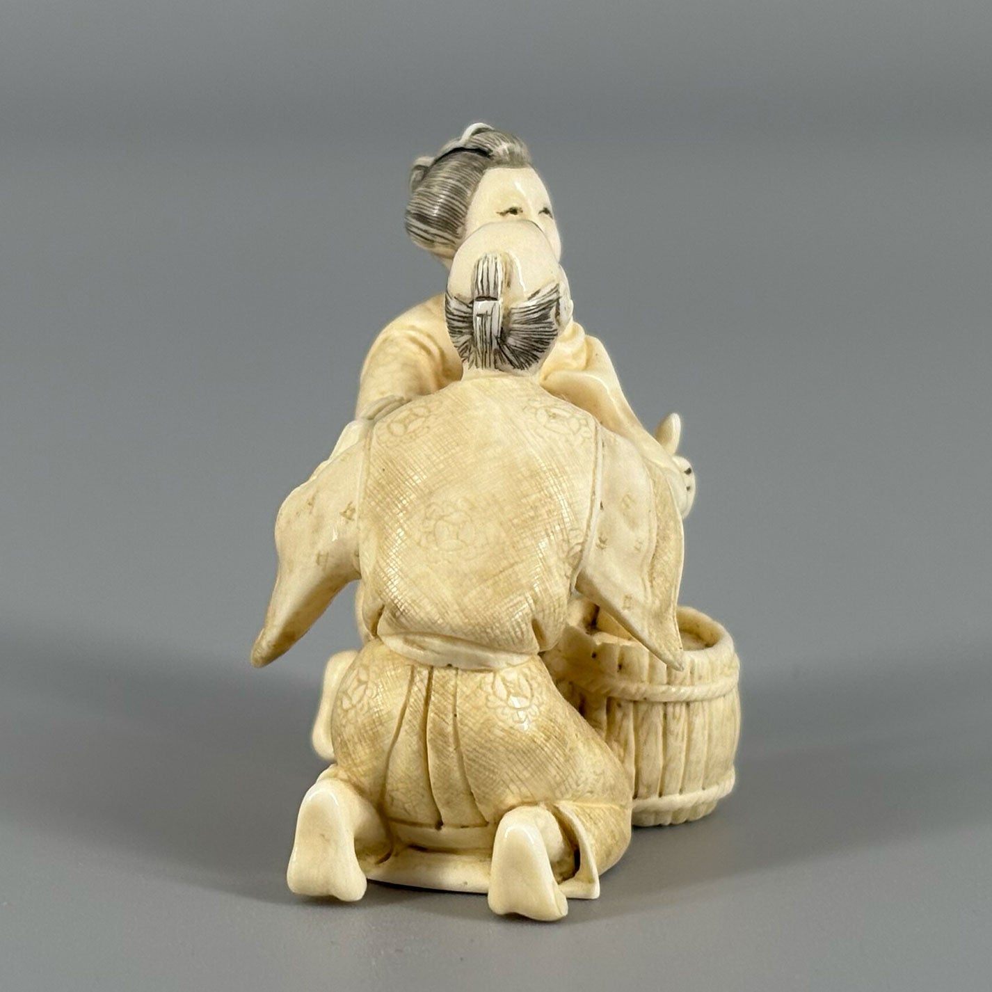Ivory Netsuke Couple Sake