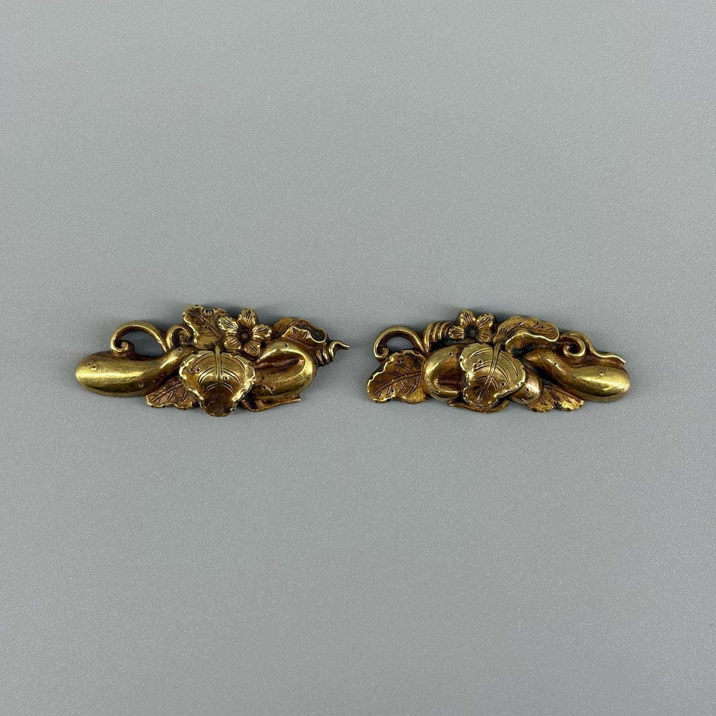 金無垢糸瓜目貫 一対