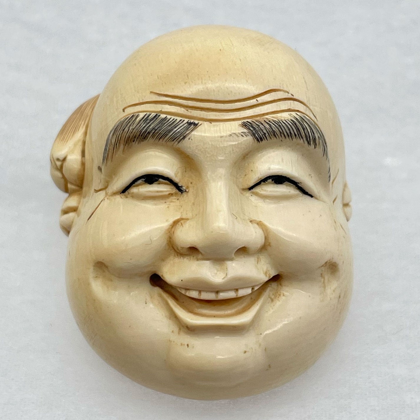 象牙根付 翁とねずみ