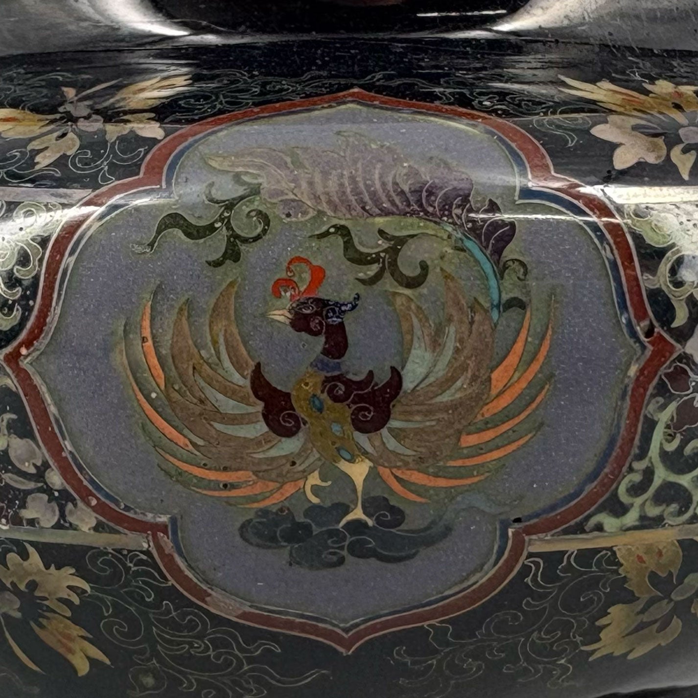 七宝花鳥鳳凰文香炉