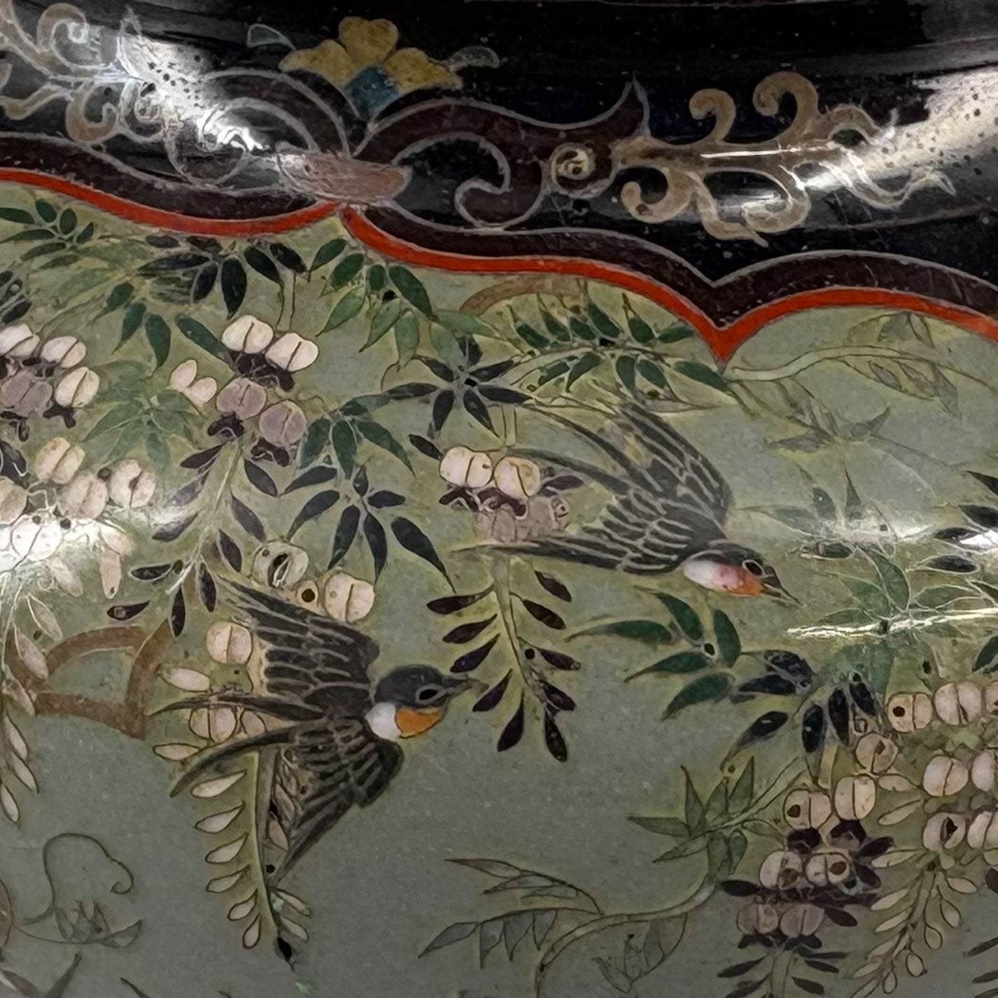 七宝花鳥鳳凰文香炉