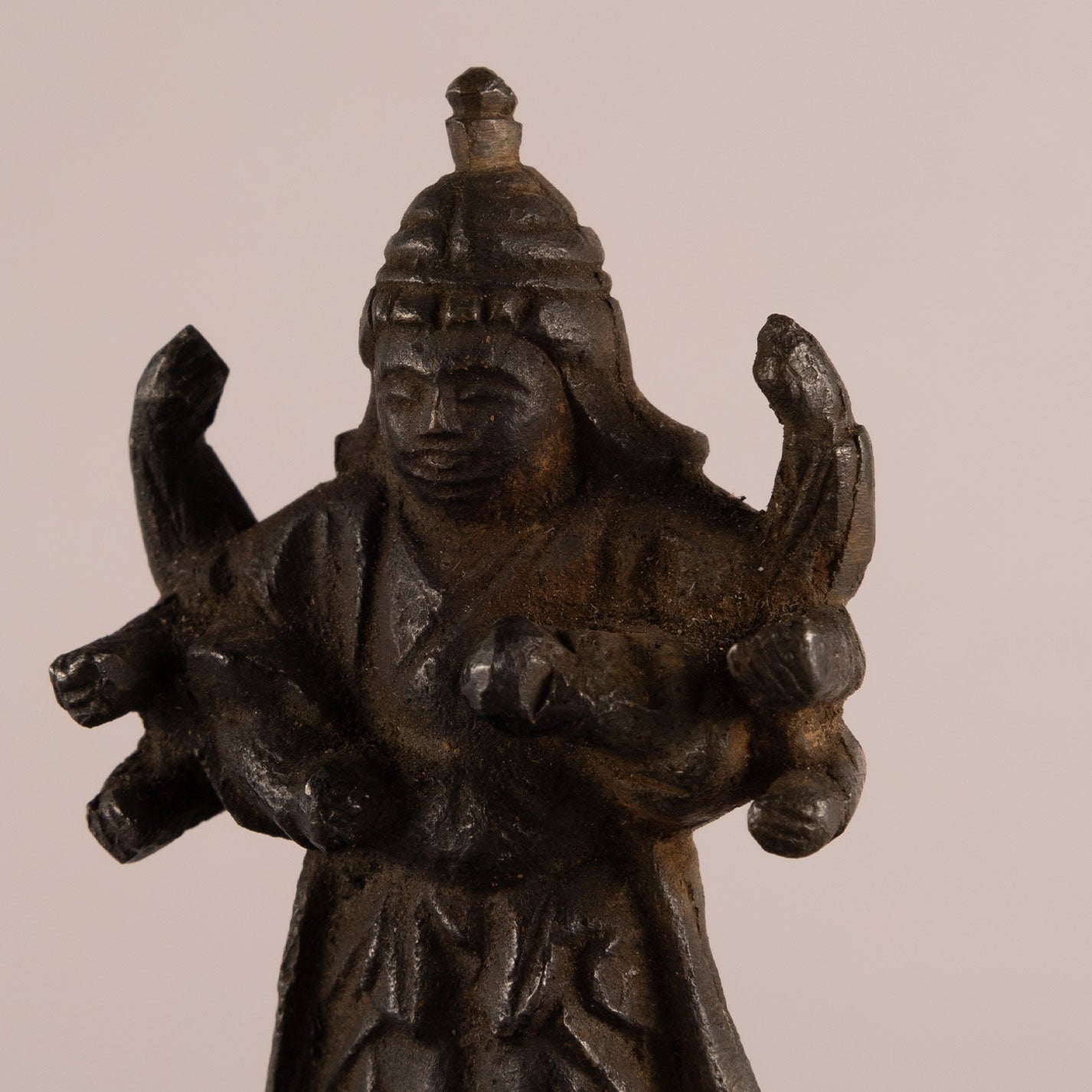 Eight-armed Benzaiten bronze statue