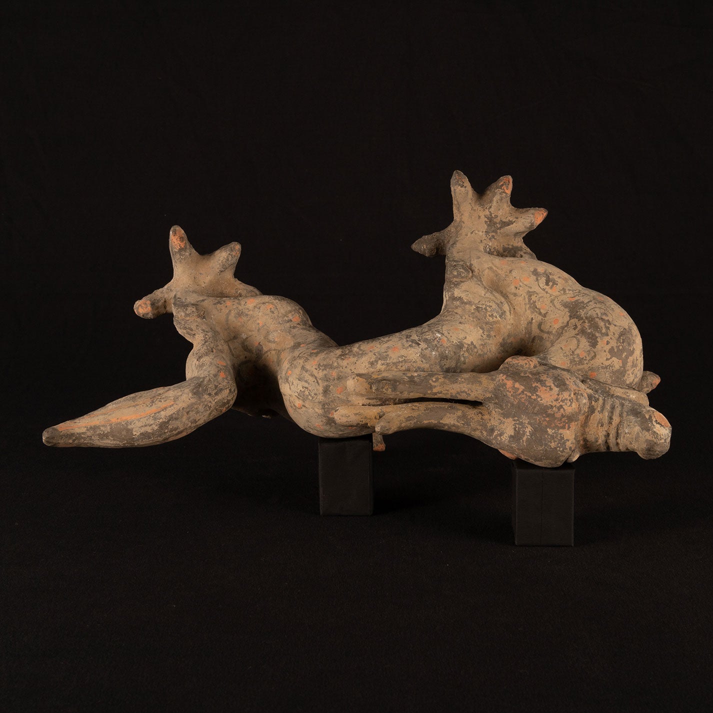Painted Dragon Terracotta Statue