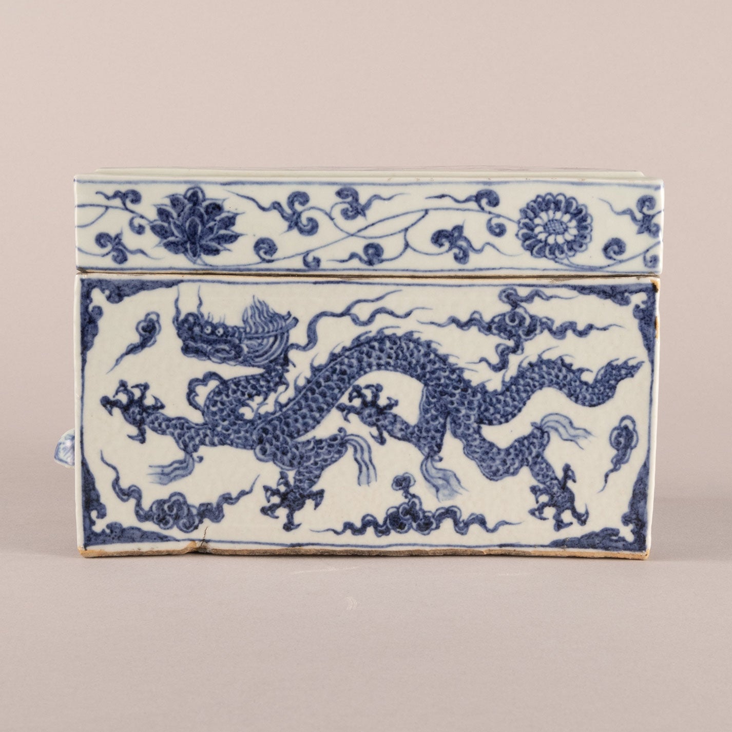 青花龍鳳紋硯盒