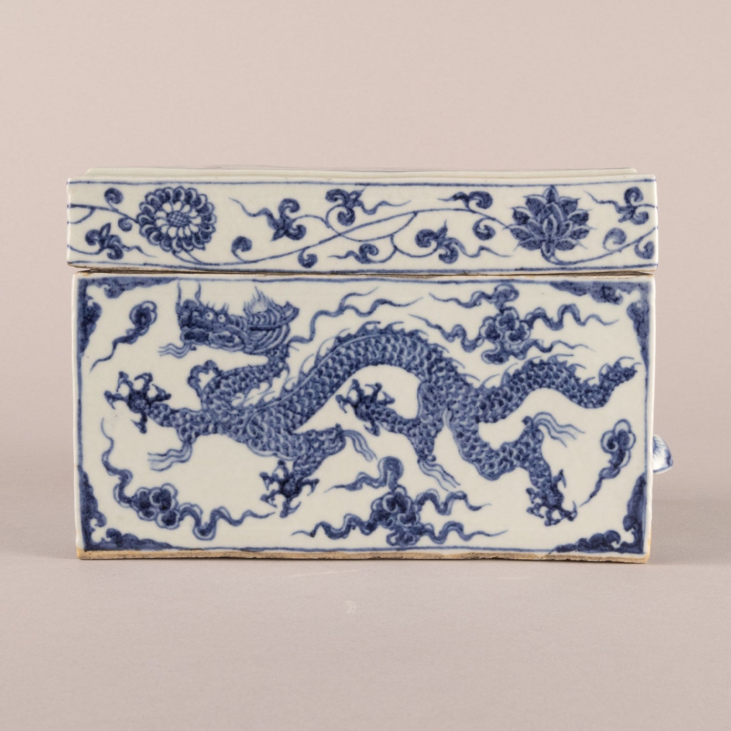 青花龍鳳紋硯盒