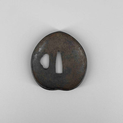 Katsura leaf iron tsuba