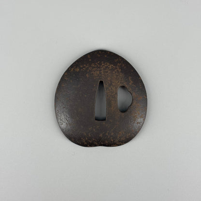 Katsura leaf iron tsuba