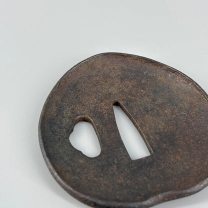 Katsura leaf iron tsuba