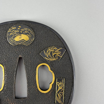 Tsuba with floral motif (set of two)