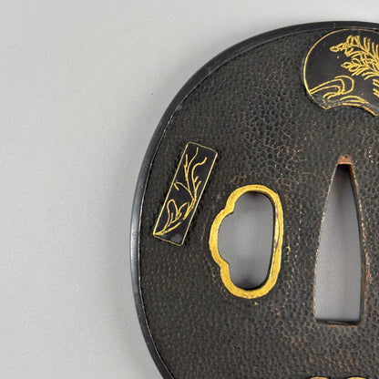 Tsuba with floral motif (set of two)