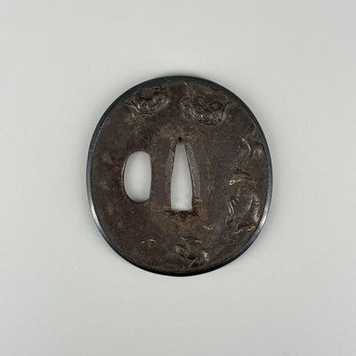Iron inlay tsuba and other set, Sword fittings