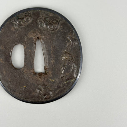 Iron inlay tsuba and other set, Sword fittings