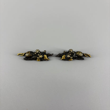 Iron inlay tsuba and other set, Sword fittings