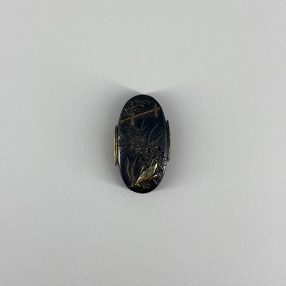 Iron inlay tsuba and other set, Sword fittings