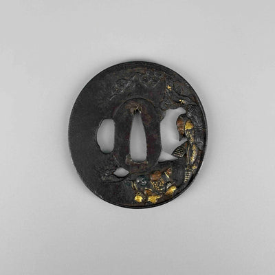 Iron inlay openwork tsuba