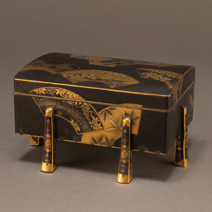 金銀象嵌扇面散文箱