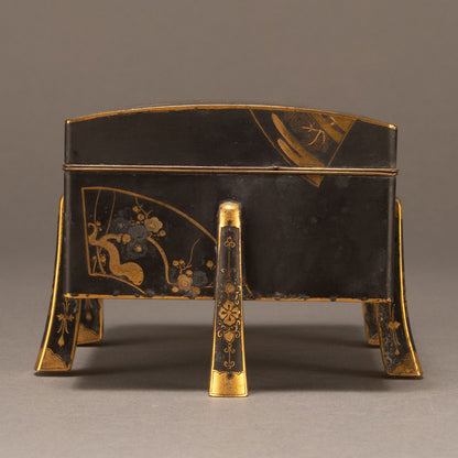 金銀象嵌扇面散文箱