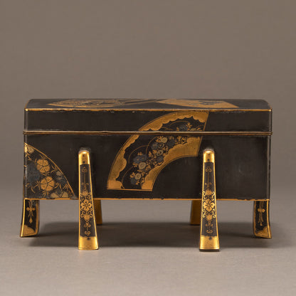 金銀象嵌扇面散文箱