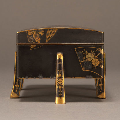 金銀象嵌扇面散文箱