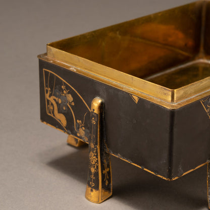 金銀象嵌扇面散文箱