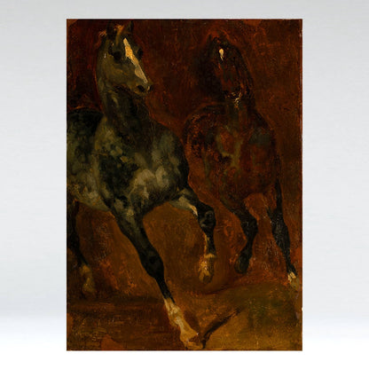 attributed to Theodore GERICAULT (Fr. 1791-1824 ) / Deux chevaux au trot