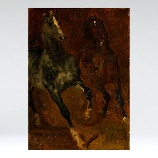 attributed to Theodore GERICAULT (Fr. 1791-1824 ) / Deux chevaux au trot